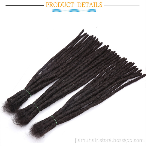 straight handmade dreadlocks hair extensions black reggae synthetic crochet braiding hair for women and men dreadlock Human Hair